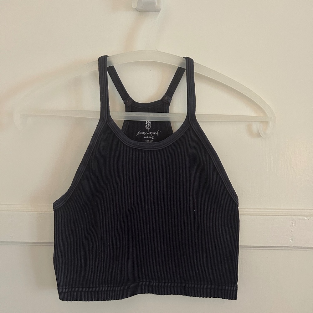 FP Movement by Free People Happiness Runs Crop Tank M/L Washed Black